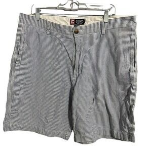 Chaps Striped Shorts Mens Size 38 Cotton Blue White